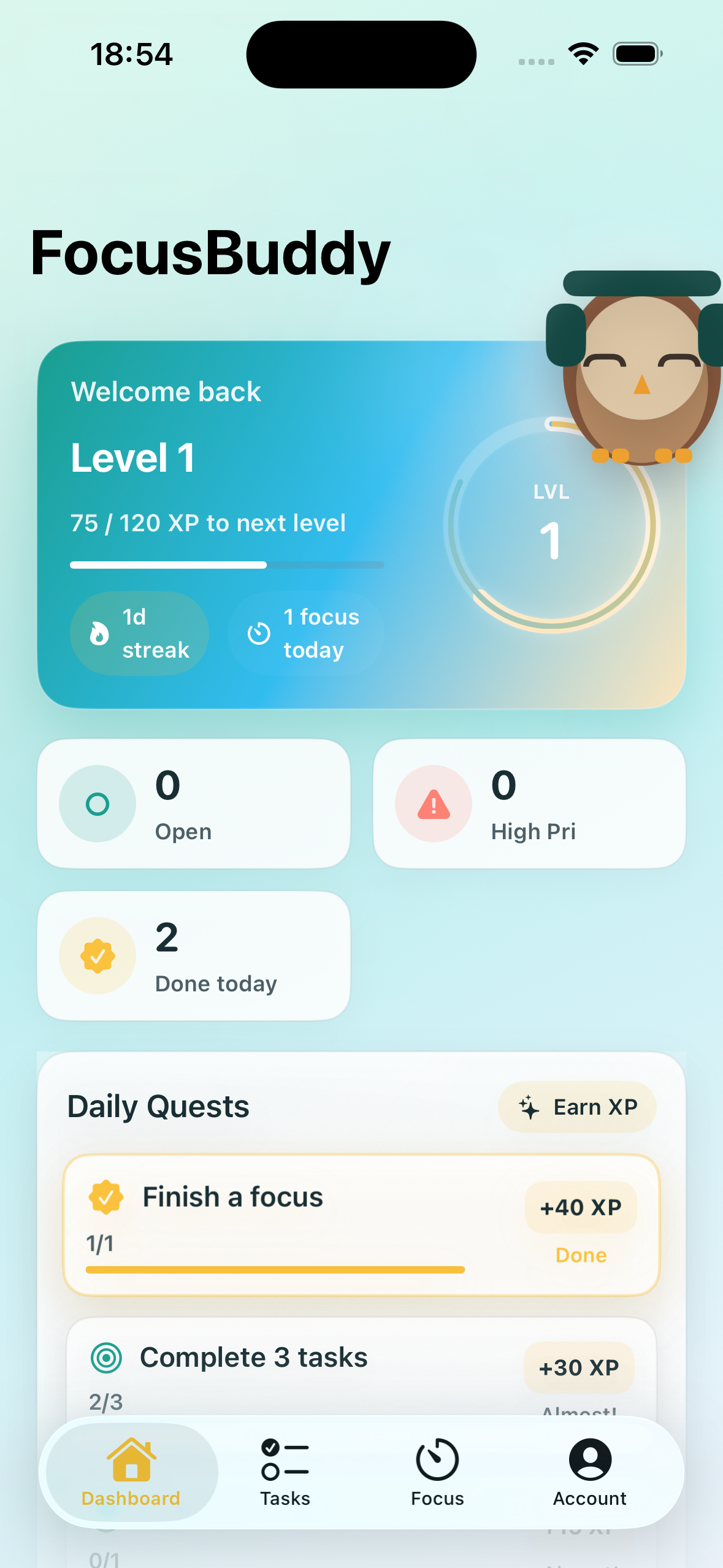 Dashboard screenshot