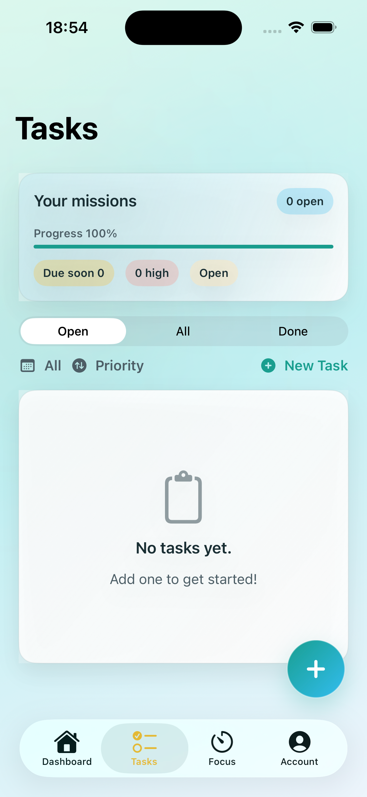 Tasks screenshot